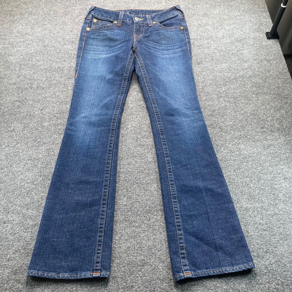 True Religion Becky Jeans Womens 29 Blue Bootcut Low Rise Flap Pocket W162317OM